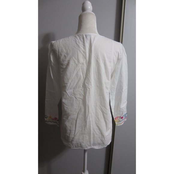 C/C Chic Collection Medium Embroidered Colorful Casual Beach Boho Shirt - Picture 5 of 6